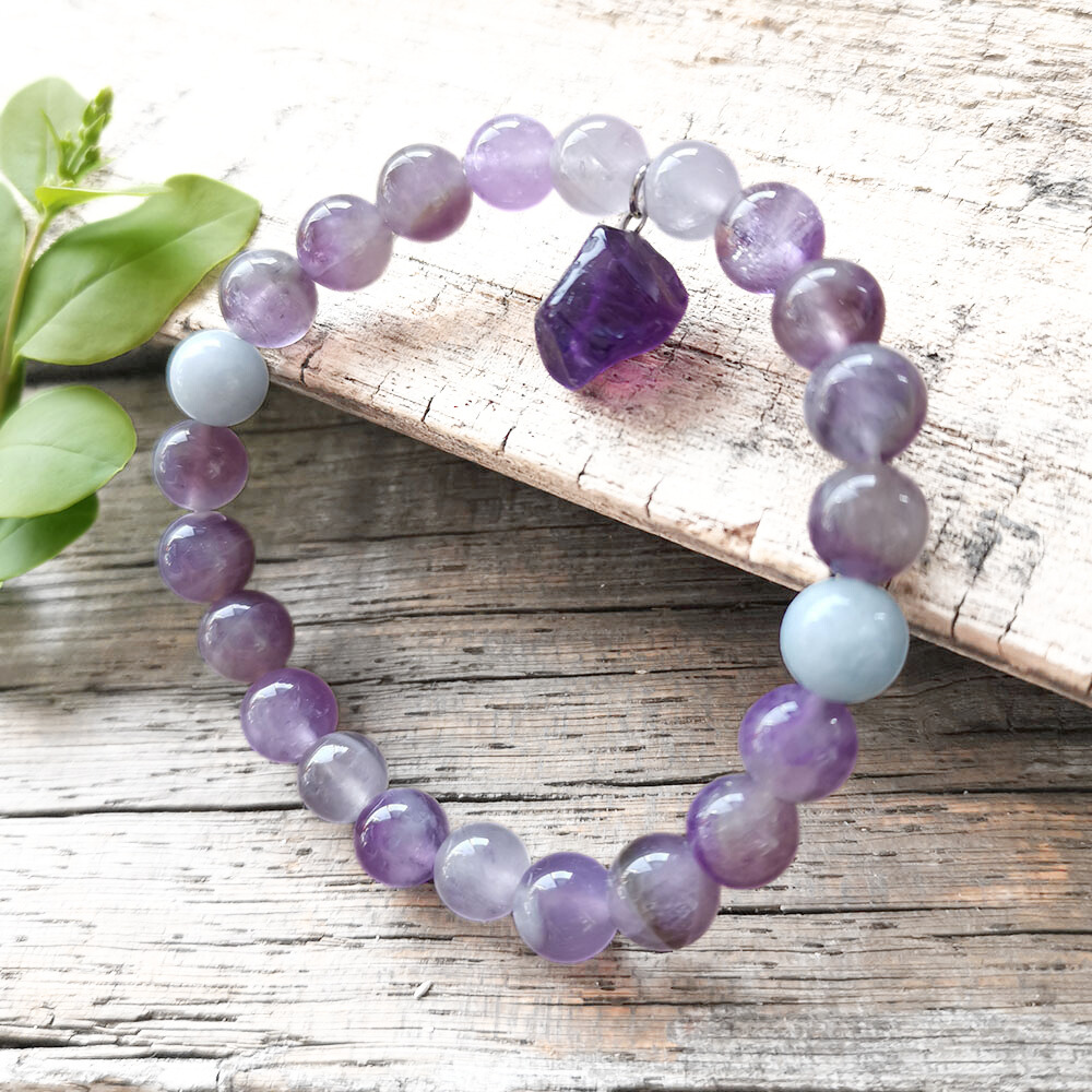 Amethyst Mala Bracelet - Calmness and Chakra Balance