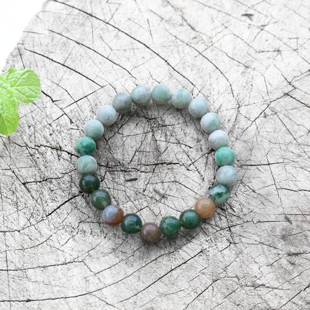Lucky Jasper and Indian Agate Mala Bracelet – Luck and Harmony