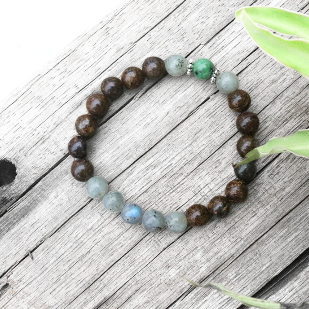 Bronzite, Labradorite and Ruby Zoisite Bracelet – Grounding & Empowerment