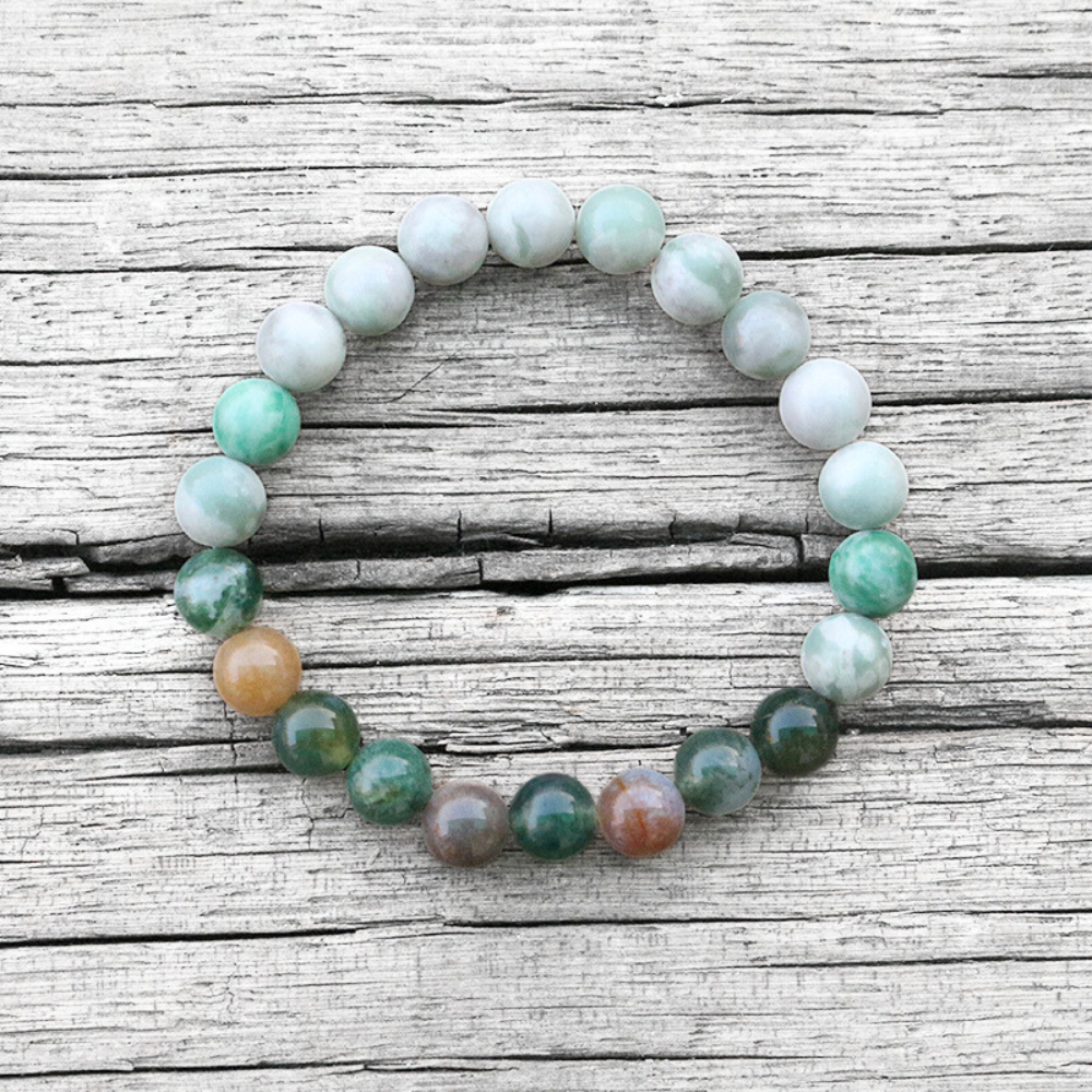 Lucky Jasper and Indian Agate Mala Necklace – Luck and Harmony